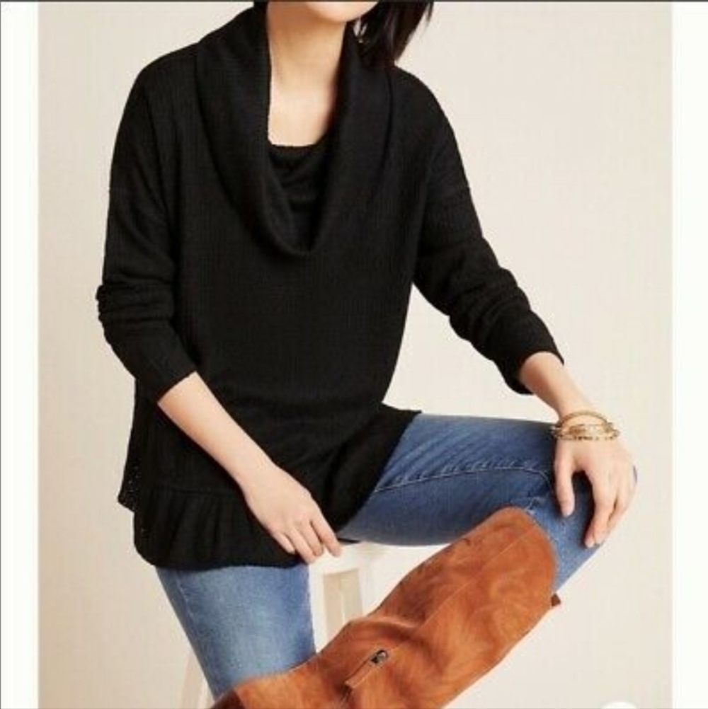 Anthropologie Maeve Addie Ruffled Hacci Pullover sz S MSRP $98 - Picture 3 of 15